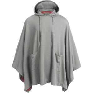 imageCOOFANDY Unisex Casual Hooded Poncho Cape Cloak Fashion Coat Hoodie Pullover with PocketGrey