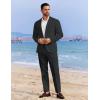imageCOOFANDY Mens 2 Piece Linen Cotton Suits Set Casual Linen Lightweight Suit Summer Beach WeddingBlack