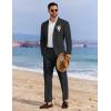 imageCOOFANDY Mens 2 Piece Linen Cotton Suits Set Casual Linen Lightweight Suit Summer Beach WeddingBlack