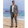 imageCOOFANDY Mens 2 Piece Linen Cotton Suits Set Casual Linen Lightweight Suit Summer Beach WeddingDark Grey