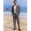 imageCOOFANDY Mens 2 Piece Linen Cotton Suits Set Casual Linen Lightweight Suit Summer Beach WeddingDark Grey