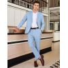 imageCOOFANDY Mens 2 Piece Linen Cotton Suits Set Casual Linen Lightweight Suit Summer Beach WeddingLight Blue
