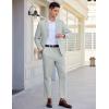 imageCOOFANDY Mens 2 Piece Linen Cotton Suits Set Casual Linen Lightweight Suit Summer Beach WeddingLight Green