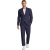 imageCOOFANDY Mens 2 Piece Linen Cotton Suits Set Casual Linen Lightweight Suit Summer Beach WeddingNavy Blue