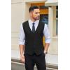 imageCOOFANDY Mens Linen Vest Casual Linen Slim Fit Suit Vests Dress Waistcoat Wedding Business PromBlack