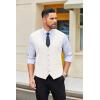 imageCOOFANDY Mens Linen Vest Casual Linen Slim Fit Suit Vests Dress Waistcoat Wedding Business PromWhite
