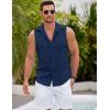 imageCOOFANDY Mens Sleeveless Beach Shirts Summer Button Up Tank Tops Casual Textured Tank ShirtBlue Violet