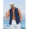 imageCOOFANDY Mens Sleeveless Beach Shirts Summer Button Up Tank Tops Casual Textured Tank ShirtBlue Violet