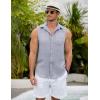 imageCOOFANDY Mens Sleeveless Beach Shirts Summer Button Up Tank Tops Casual Textured Tank ShirtLight Grey