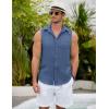 imageCOOFANDY Mens Sleeveless Beach Shirts Summer Button Up Tank Tops Casual Textured Tank ShirtNavy Blue