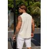 imageCOOFANDY Mens Sleeveless Summer Shirts Beach Tank Tops Button Up Textured Tank Shirt for VacationCream