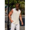 imageCOOFANDY Mens Sleeveless Summer Shirts Beach Tank Tops Button Up Textured Tank Shirt for VacationCream