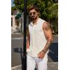 imageCOOFANDY Mens Sleeveless Summer Shirts Beach Tank Tops Button Up Textured Tank Shirt for VacationCream