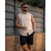 imageCOOFANDY Mens Sleeveless Summer Shirts Beach Tank Tops Button Up Textured Tank Shirt for VacationKhaki
