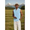 imageCOOFANDY Mens Sleeveless Summer Shirts Beach Tank Tops Button Up Textured Tank Shirt for VacationLight Blue