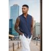 imageCOOFANDY Mens Sleeveless Summer Shirts Beach Tank Tops Button Up Textured Tank Shirt for VacationNavy Blue
