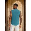 imageCOOFANDY Mens Sleeveless Summer Shirts Beach Tank Tops Button Up Textured Tank Shirt for VacationTeal Blue