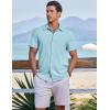 imageCOOFANDY Mens Casual Button Down Shirts Short Sleeve Textured Summer Beach ShirtsBaby Blue