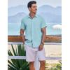 imageCOOFANDY Mens Casual Button Down Shirts Short Sleeve Textured Summer Beach ShirtsBaby Blue