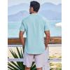 imageCOOFANDY Mens Casual Button Down Shirts Short Sleeve Textured Summer Beach ShirtsBaby Blue