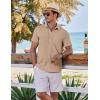 imageCOOFANDY Mens Casual Button Down Shirts Short Sleeve Textured Summer Beach ShirtsKhaki