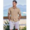 imageCOOFANDY Mens Casual Button Down Shirts Short Sleeve Textured Summer Beach ShirtsKhaki