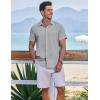 imageCOOFANDY Mens Casual Button Down Shirts Short Sleeve Textured Summer Beach ShirtsLight Grey