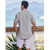 imageCOOFANDY Mens Casual Button Down Shirts Short Sleeve Textured Summer Beach ShirtsLight Grey
