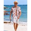 imageCOOFANDY Mens Casual Button Down Shirts Short Sleeve Textured Summer Beach ShirtsPink  Coconut Tree