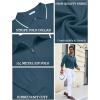 imageCOOFANDY Mens Knit Polo Shirt Long Sleeve Quarter Zip Polo Sweater Casual Golf Shirts Vintage Striped Collar PoloDark Blue