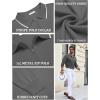 imageCOOFANDY Mens Knit Polo Shirt Long Sleeve Quarter Zip Polo Sweater Casual Golf Shirts Vintage Striped Collar PoloGrey Heather