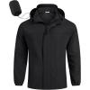 imageCOOFANDY Mens Rain Jacket Waterproof Lightweight Windbreaker Packable Hooded Raincoat for Hiking Cycling Golf ampamp TravelBlack