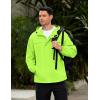 imageCOOFANDY Mens Rain Jacket Waterproof Lightweight Windbreaker Packable Hooded Raincoat for Hiking Cycling Golf ampamp TravelBright Green
