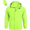 imageCOOFANDY Mens Rain Jacket Waterproof Lightweight Windbreaker Packable Hooded Raincoat for Hiking Cycling Golf ampamp TravelBright Green