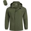 imageCOOFANDY Mens Rain Jacket Waterproof Lightweight Windbreaker Packable Hooded Raincoat for Hiking Cycling Golf ampamp TravelDark Green