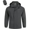imageCOOFANDY Mens Rain Jacket Waterproof Lightweight Windbreaker Packable Hooded Raincoat for Hiking Cycling Golf ampamp TravelDark Grey