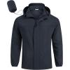 imageCOOFANDY Mens Rain Jacket Waterproof Lightweight Windbreaker Packable Hooded Raincoat for Hiking Cycling Golf ampamp TravelNavy