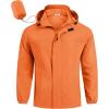 imageCOOFANDY Mens Rain Jacket Waterproof Lightweight Windbreaker Packable Hooded Raincoat for Hiking Cycling Golf ampamp TravelOrange