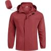 imageCOOFANDY Mens Rain Jacket Waterproof Lightweight Windbreaker Packable Hooded Raincoat for Hiking Cycling Golf ampamp TravelWine Red