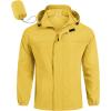 imageCOOFANDY Mens Rain Jacket Waterproof Lightweight Windbreaker Packable Hooded Raincoat for Hiking Cycling Golf ampamp TravelYellow