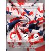 imageCOOFANDY Mens Casual Henley Shirt Band Collar Short Sleeve Shirt Summer Beach Hippie ShirtRed White Flag Blue Stars