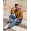 imageCOOFANDY Mens Hoodie Long Sleeve Hooded Pullover Casual Fashion Sweatshirts Drawstring Gym Hooded with Kanga PocketBrown