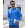 imageCOOFANDY Mens Hoodie Long Sleeve Hooded Pullover Casual Fashion Sweatshirts Drawstring Gym Hooded with Kanga PocketClear Blue