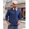 imageCOOFANDY Mens Hoodie Long Sleeve Hooded Pullover Casual Fashion Sweatshirts Drawstring Gym Hooded with Kanga PocketDeep Blue