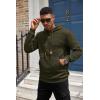 imageCOOFANDY Mens Hoodies Sweatshirts Long Sleeve Fashion Waffle Knit Pullover Hoodie with PocketArmy Green