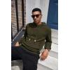 imageCOOFANDY Mens Hoodies Sweatshirts Long Sleeve Fashion Waffle Knit Pullover Hoodie with PocketArmy Green