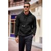 imageCOOFANDY Mens Hoodies Sweatshirts Long Sleeve Fashion Waffle Knit Pullover Hoodie with PocketBlack