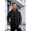 imageCOOFANDY Mens Hoodies Sweatshirts Long Sleeve Fashion Waffle Knit Pullover Hoodie with PocketBlack