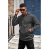 imageCOOFANDY Mens Hoodies Sweatshirts Long Sleeve Fashion Waffle Knit Pullover Hoodie with PocketDark Grey