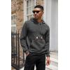 imageCOOFANDY Mens Hoodies Sweatshirts Long Sleeve Fashion Waffle Knit Pullover Hoodie with PocketDark Grey